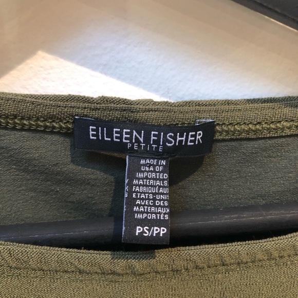 Elileen fisher Olive Green T-Shirt with Pockets - Picture 3 of 6